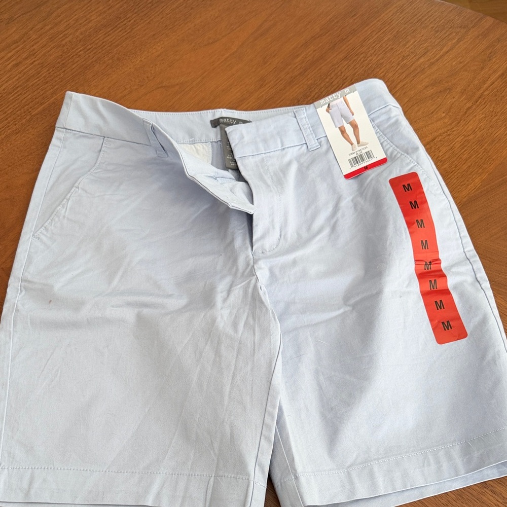 Matty M Women’s Sky Blue Flat Front Shorts